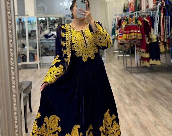 Afghan Charma Embroidered Dress With Long Skirt - Etsy