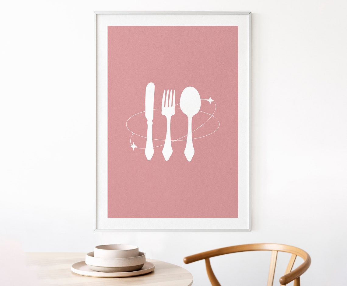 Pink Kitchen Wall Art Design Dining Room Framed Wall Art Etsy
