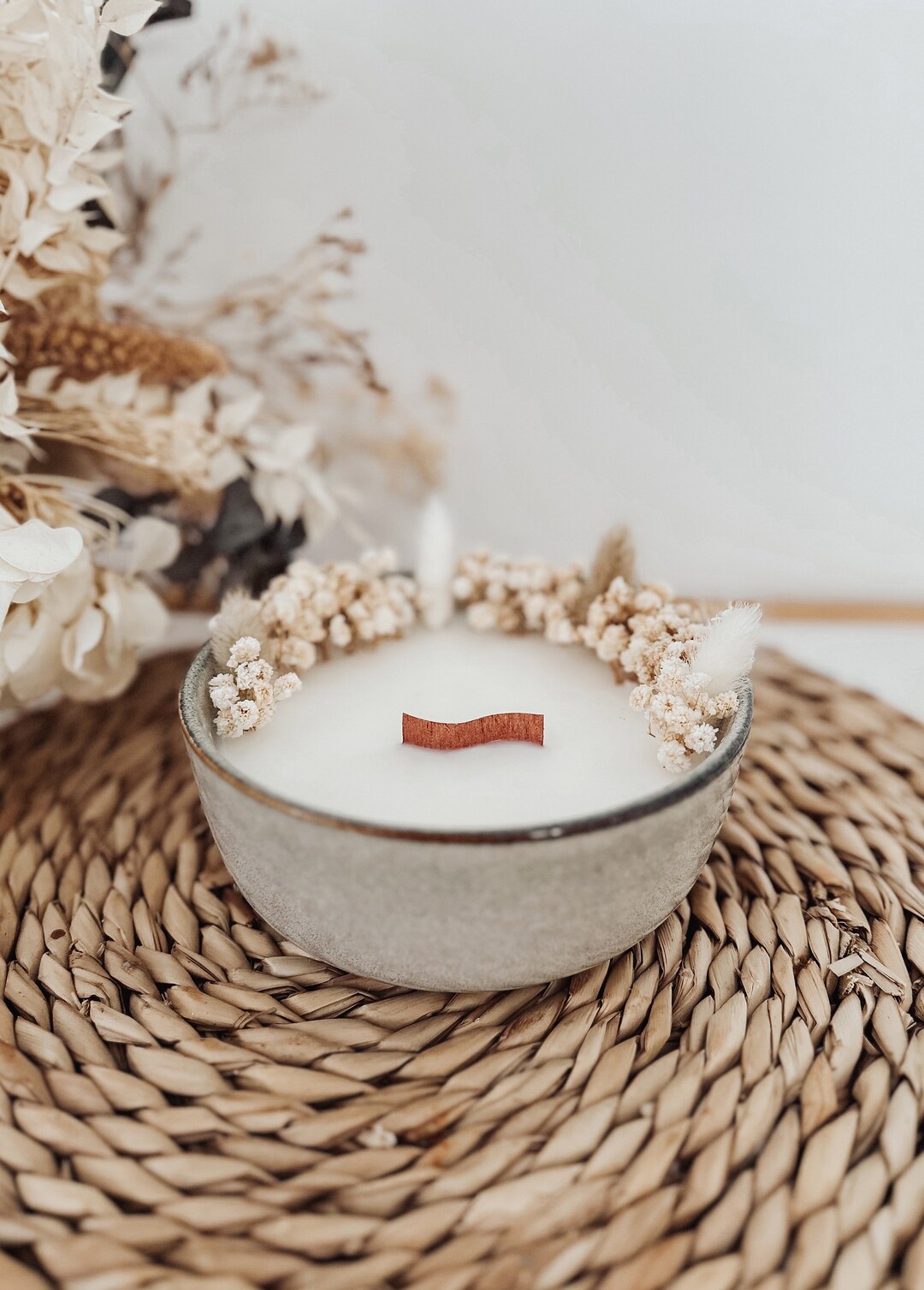 LA SILVER Dried Flower Candle Etsy