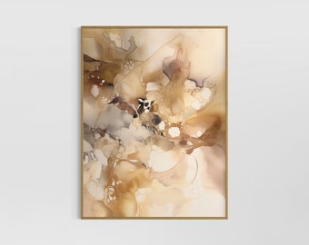 Abstract watercolor painting water color painting,  Neutral alcohol ink art wall art print on paper