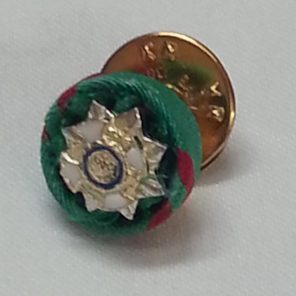 Silk rosette Knight of the Grand Cross of the Order of Merit of the Italian Republic with clip on the back decorated as a badge brooch