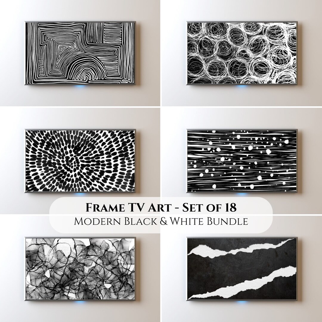 FRAME TV Modern Black and White Collection Bundle Art Set of Etsy
