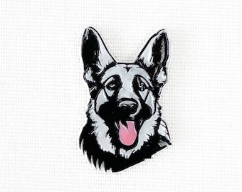 German shepherd pin badge | 3D printed dog lover gift