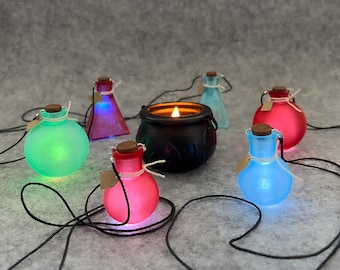 Glowing Potion Flasche Halskette - 3D gedrucktes Light Up Fantasy Accessoire