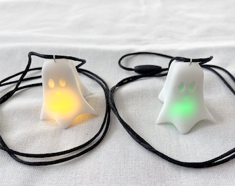 Light up 3D gedruckte Geister Halskette | LED Halskette | Halloween Schmuck