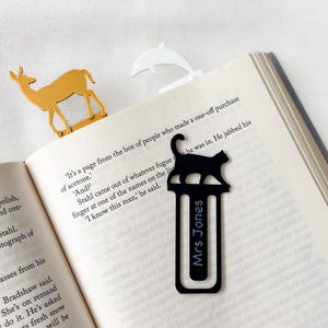 Personalised 3D Printed Animal Bookmark | Cat, Doe, Dolphin | Gift for Teachers, TAs & Young Readers