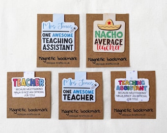 Personalisierte magnetische Lesezeichen für Lehrer & TAs – Geschenk zum Schulanfang