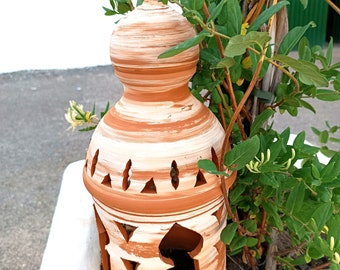 Handmade ceramic lantern wall light