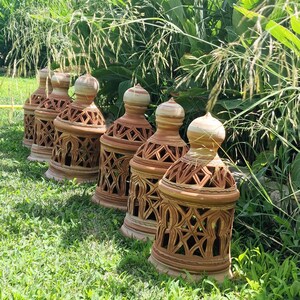 Céramique artisanale d'Andalousie, lanterne de jardin ou de terrasse, petite taille, design original de style arabe par DERIMAR céramique. image 3