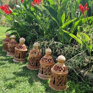 Céramique artisanale d'Andalousie, lanterne de jardin ou de terrasse, petite taille, design original de style arabe par DERIMAR céramique. image 5