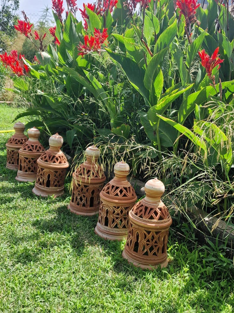 Céramique artisanale d'Andalousie, lanterne de jardin ou de terrasse, petite taille, design original de style arabe par DERIMAR céramique. image 5
