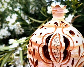 Handmade ceramics from Andalusia, Granada candle holder decorated in the Granada style.