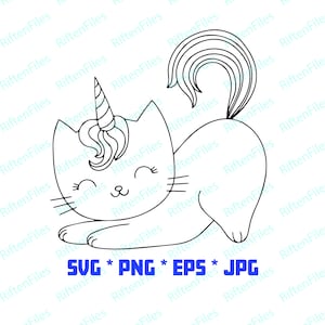 Licorne chat Svg Png Jpg Eps fichier numérique