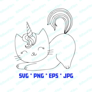 Unicorn Cat Svg Png Jpg Eps Digital File