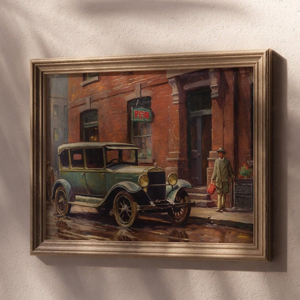 Old Car Painting Etsy