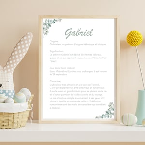 Affiche personnalisée signification du prénom Eucalyptus. Idéal Cadeau de naissance