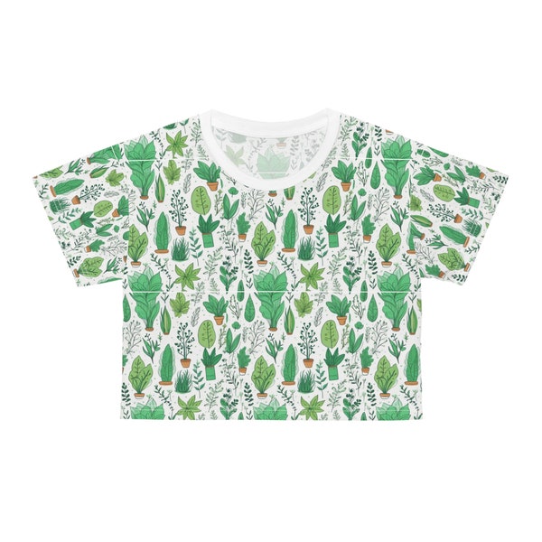 Blossom dream! Personalized crop top with all-over print & summer cactus pattern, crop top sewn, crop top, outfit women