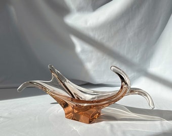 Unusual Murano Glass Art Bowl – 1960s Vintage Centerpiece