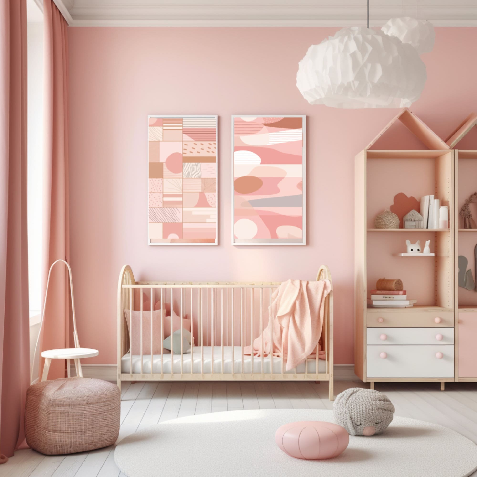 Pink nursery best sale furniture