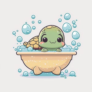Smiling Baby Turtle Bath Time 2