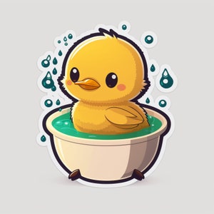 Smiling Baby Duckling Bath Time 1