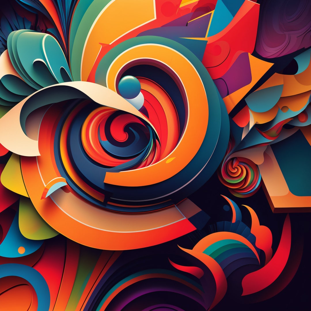 Abstract Shapes Art 3 - Etsy