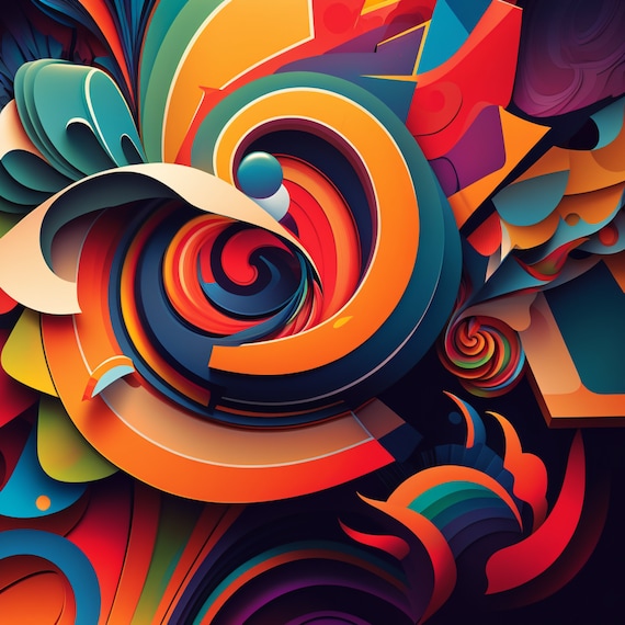 Abstract Shapes Art 3 - Etsy