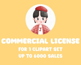 Licence commerciale - Licence d'utilisation d'un ensemble de cliparts dans des articles à vendre jusqu'à 6 000 ventes