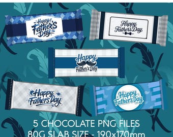 Father’s Day Chocolate Wrappers PNG Bundle, Printable Candy Bar Wraps, Chocolate Slab Wrapper Template, Fathers Day Gift Packaging