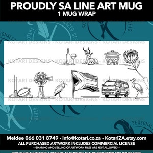 Proudly SA ラインアート マグラップ（デジタルダウンロード）