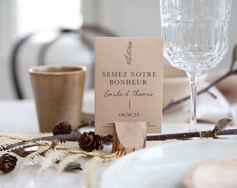 Semez notre bonheur – Cadeau invité mariage Nature - Sachet de graines