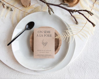 On sème à la folie – Cadeau invité mariage Nature - Sachet de graines