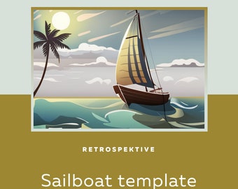 Scrum, retrospective, Sailboahip, printable retrospective template, Instant download