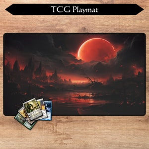 MTG Krabbeldecke | 60 x 36 cm | Blutmond | Optionale Zonierung | TKG Spielmatte | Magic the Gaterhing MTG Geschenke