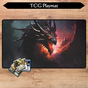 MTG Krabbeldecke | 60 x 36 cm | Zauberer Drache | Optionale Zonierung | TKG Spielmatte | Magic the Gathering | Gaming Krabbeldecke | MTG Geschenke