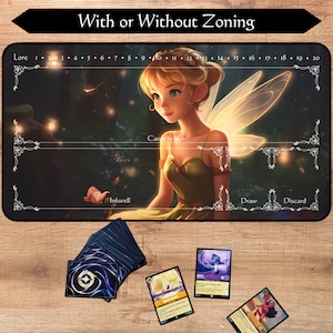 ロルカーナ プレイマット ゾーニングあり/なし | 妖精 | TCG プレイマット | トレーディング カード ゲーム プレイマット | 12x22 および 31x15.5 インチ | 高品質プリント