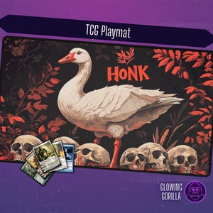 MTG Spielmatte Honk Honk, 60 x 30 cm, Optional Zoning, Spielmatte für TKG, Magic the Gathering, DnD, Table Top Gaming, MTG Geschenk