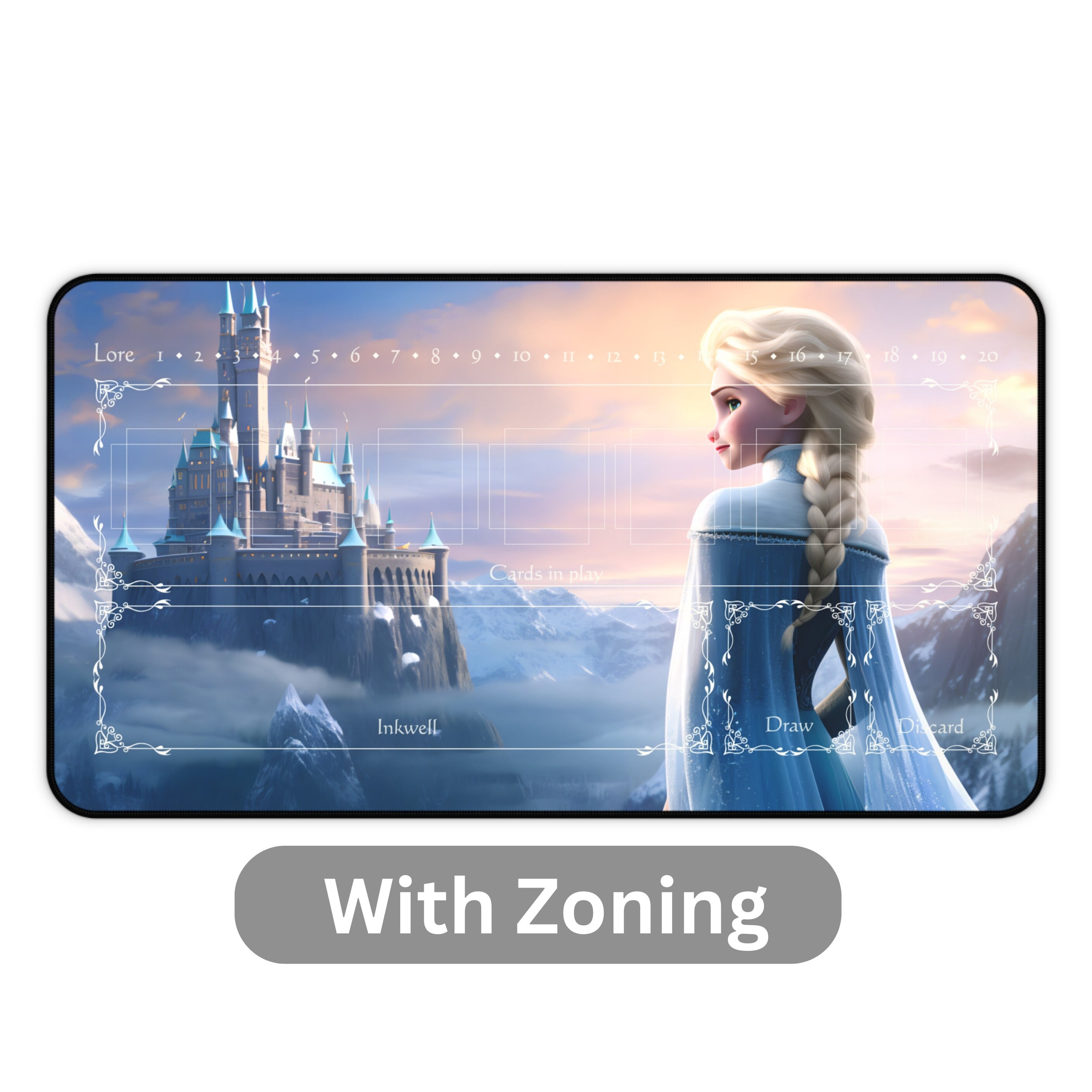 Lorcana Playmat With or Without Zoning Elsa Snow Queen TCG Etsy Hong Kong