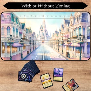 Lorcana-speelmat met of zonder zonering | Gelukkigste plek op aarde | TCG-speelmat | Trading Card Game-speelmat | 12 x 22 en 31 x 15,5 inch