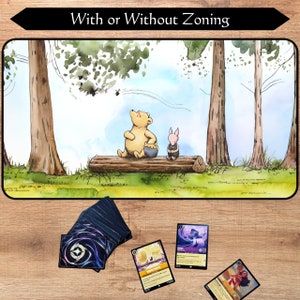 Lorcana Playmat With or Without Zoning | Classic Pooh | TCG Playmat | Trading Card Game play mat | 12x22 and 31x15.5 inch