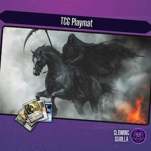 MTG Playmat Reaper, 24x14 inch, Optional Zoning,TCG Play Mat, Magic the Gathering, DnD, Table Top Gaming, MTG gift