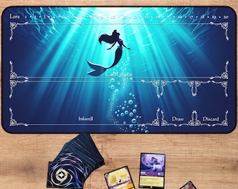 Lorcana Playmat With or Without Zoning | Mermaid | TCG Playmat | Trading Card Game playmat | 12x22 and 31x15.5 inch | High quality print