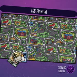 MTG Playmat Roundabout, 24x14 inch, Optional Zoning,TCG Play Mat, Magic the Gathering, DnD, Table Top Gaming, MTG gift