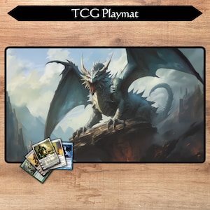 MTG Krabbeldecke | 60 x 36 cm | Wächter Drache | Optionale Zonierung | TKG Spielmatte | Magic the Gathering MTG Geschenke