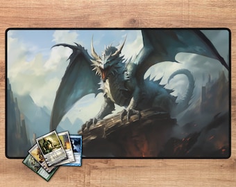 MTG Playmat | 24x14 inch | Guardian Dragon | Optional Zoning | TCG Play Mat | Magic the Gathering MTG Gifts