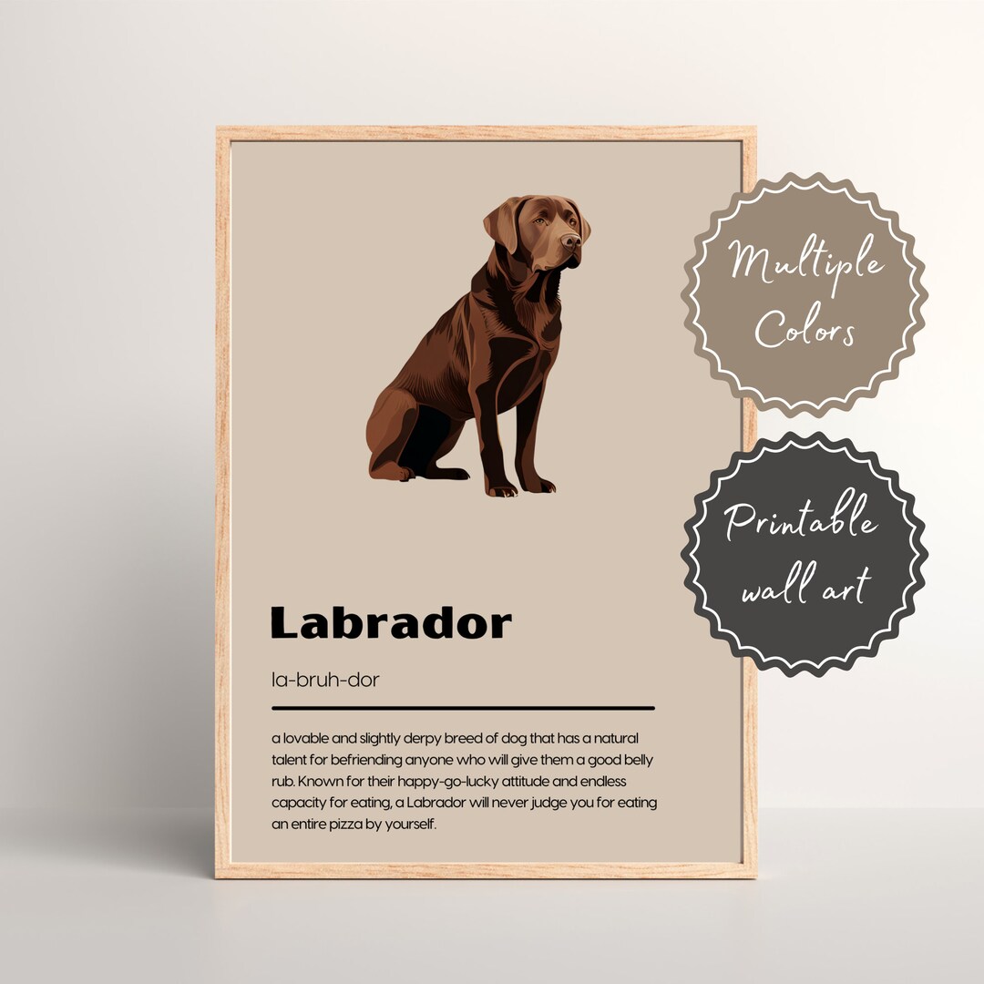 Labrador Definition Print Poster Dog Definition Print Poster Etsy
