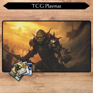 Tappetino da gioco MTG / 24 x 14 pollici / Goblin Warrior / Zoning opzionale / Tappetino da gioco TCG / Magic the Gathering / Tappetino da gioco da gioco / Regali MTG