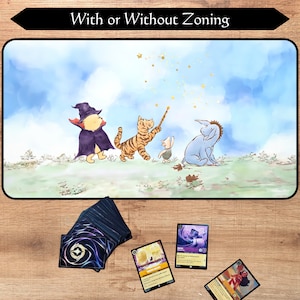 Lorcana Krabbeldecke mit oder Ohne Zonierung | Classic Pooh unterrichten Zauberei | TKG Krabbeldecke | Sammelkartenspiel Spielmatte | 31x40cm und 30x40cm