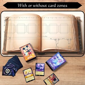 ロルカーナ プレイマット ゾーニングあり/なし | スペルブック | TCG プレイマット | トレーディング カード ゲーム プレイマット | 12x22 および 31x15.5 インチ | 高品質プリント