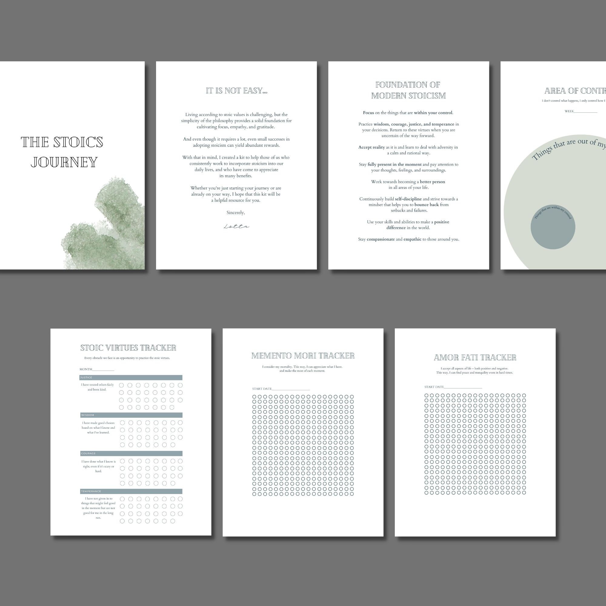 Stoic Journal and Habit Trackers / Memento Mori / Amor Fati / Printable ...